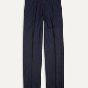 Drakes - Navy Wool Flannel Single Pleat Trouser - 46 (30 US)